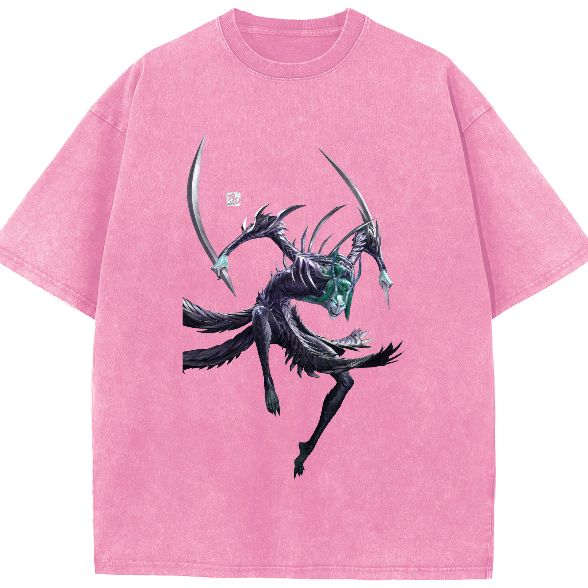 （画像用） Ne Zha 2 ナタ 魔童の大暴れ 綿100% ヴィンテージ風 半袖Tシャツ（フロントプリント）